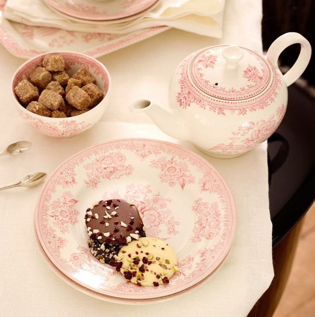 Burleigh Pink Asiatic Pheasants Teapot Large 800ml/1.5pt