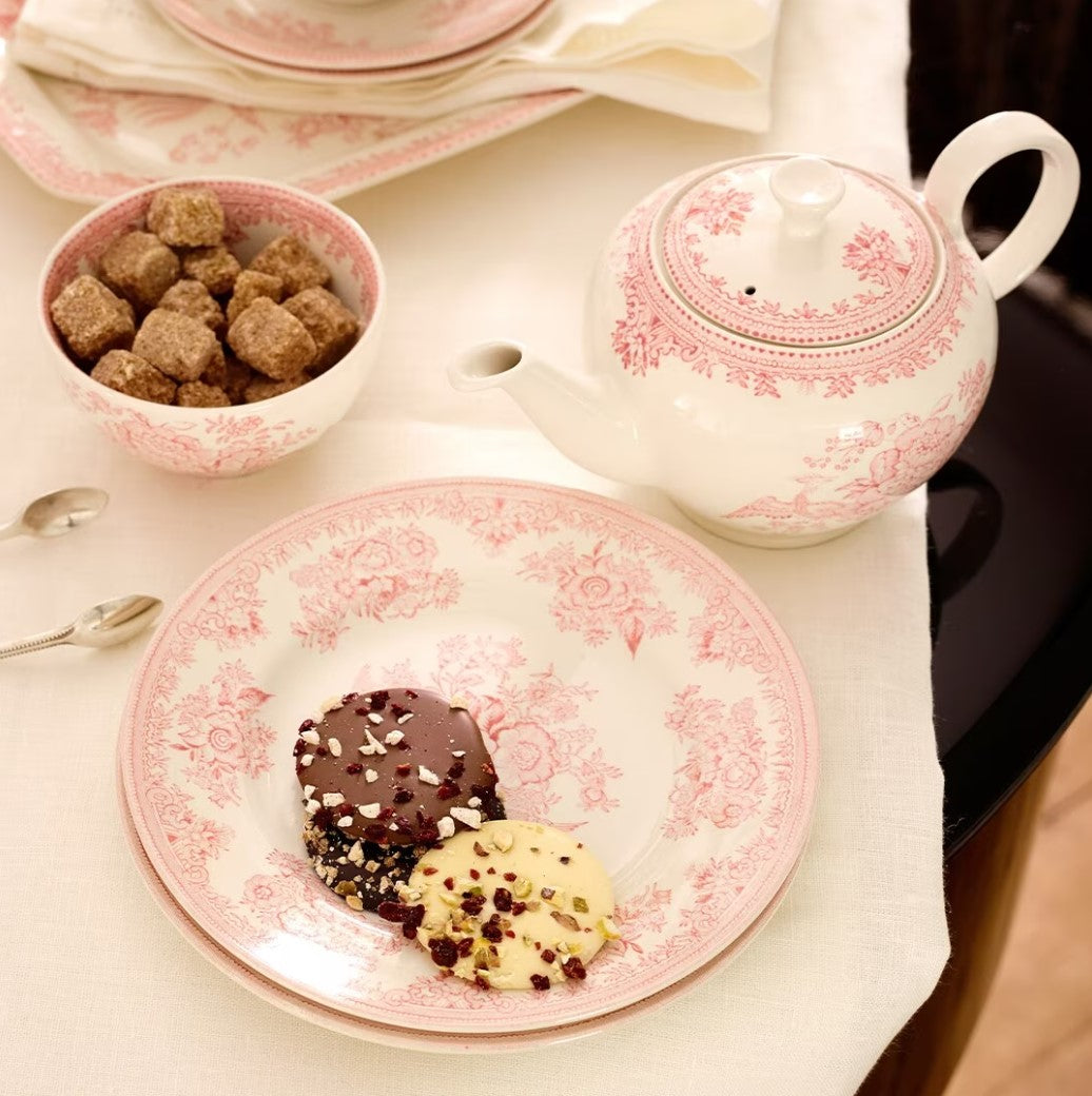 Burleigh Pink Asiatic Pheasants Teapot Large 800ml/1.5pt