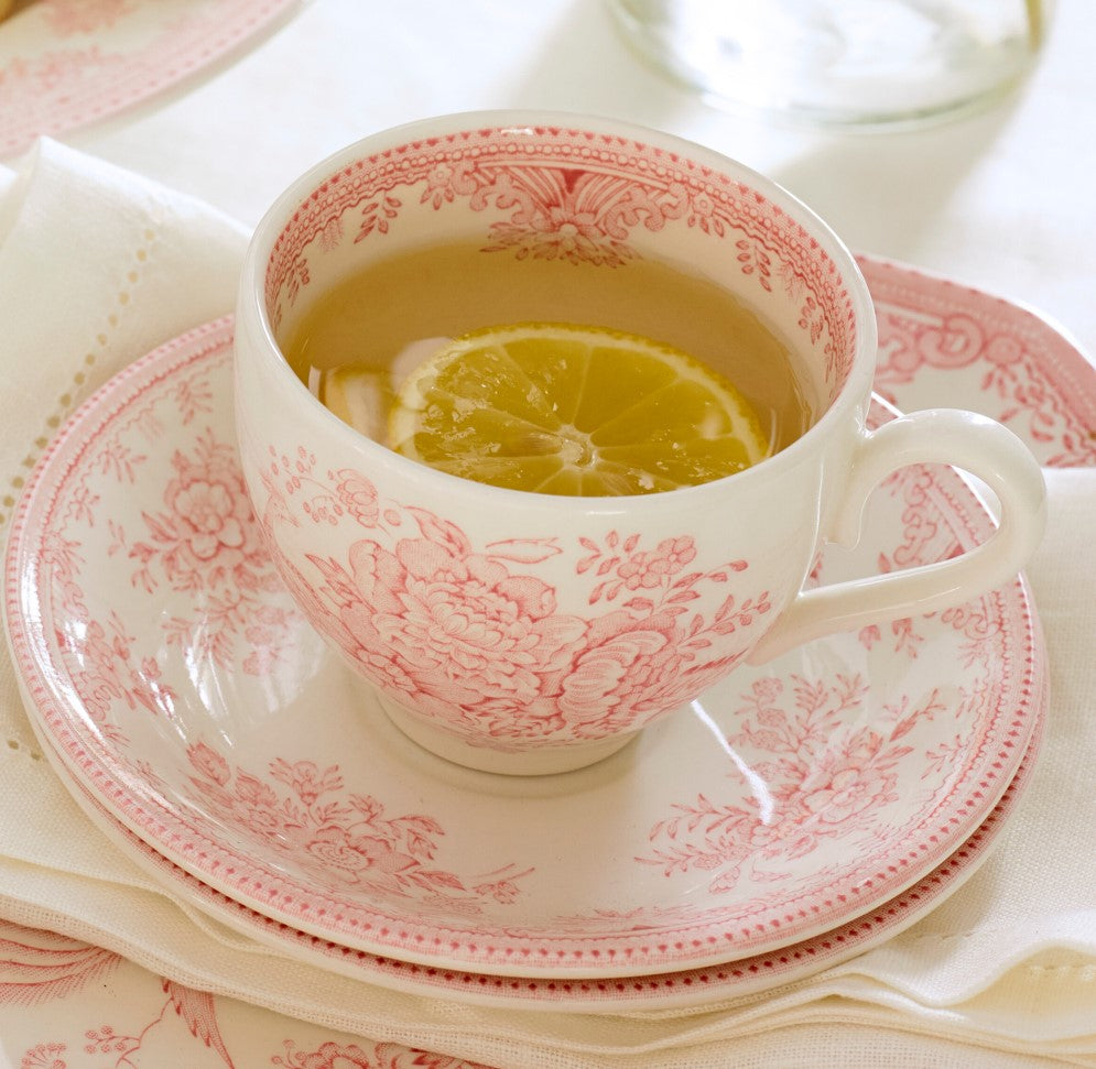 Burleigh Pink Asiatic Pheasants Tea Saucer