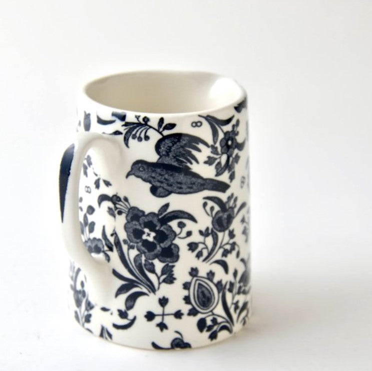 Burleigh Black Regal Peacock Tankard Jug Mini 160ml/0.25pt