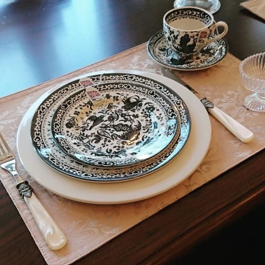 Burleigh Black Regal Peacock Plate 25cm/ 10"