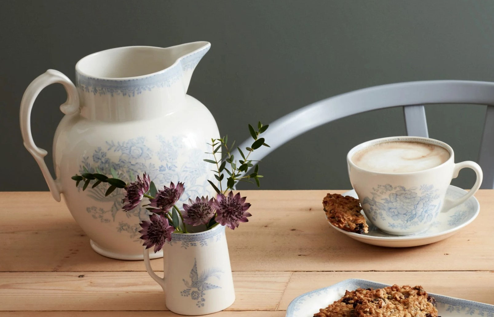 Burleigh Blue Asiatic Pheasants Tankard Jug Mini 160ml