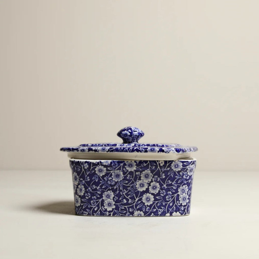 Burleigh Blue Calico Butter Dish 400g/1lb