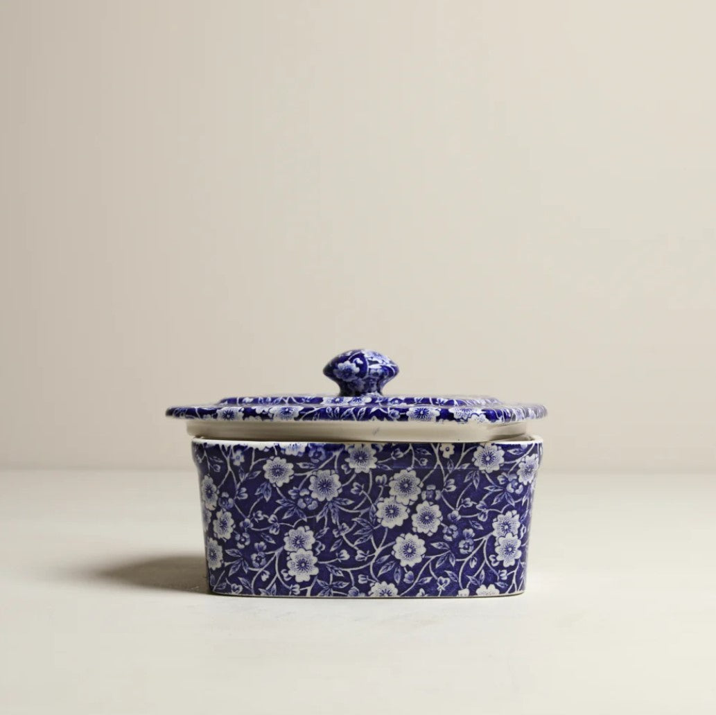 Burleigh Blue Calico Butter Dish 400g/1lb
