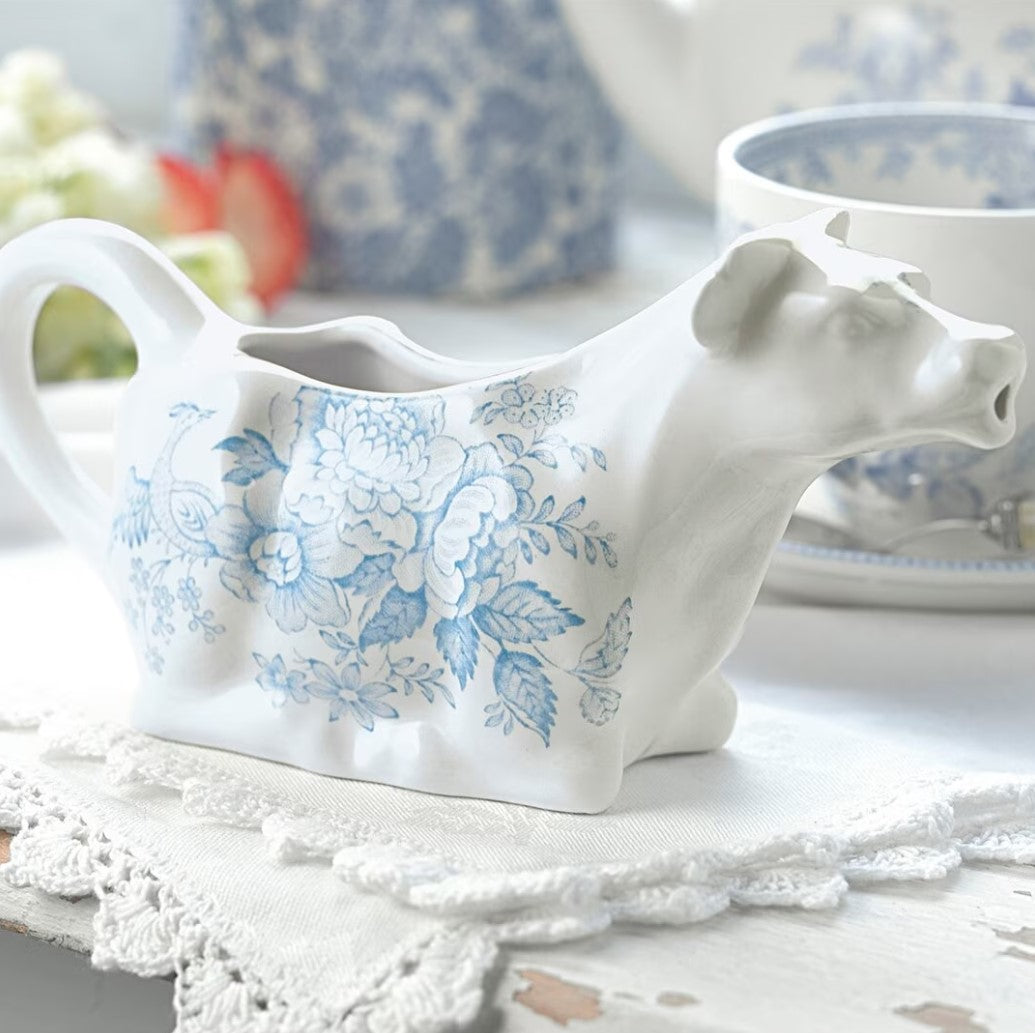Burleigh Blue Asiatic Pheasants Cow Creamer Boxed 150ml