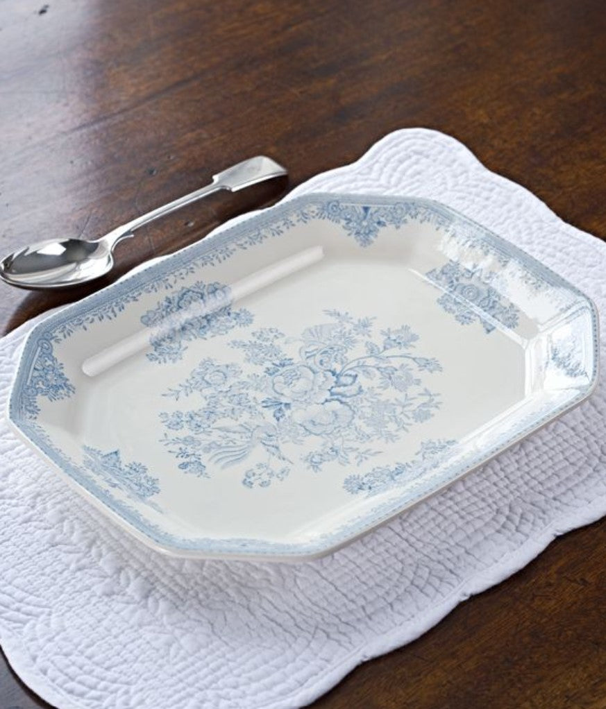 Burleigh Blue Asiatic Pheasants Rectangular Platter 34cm
