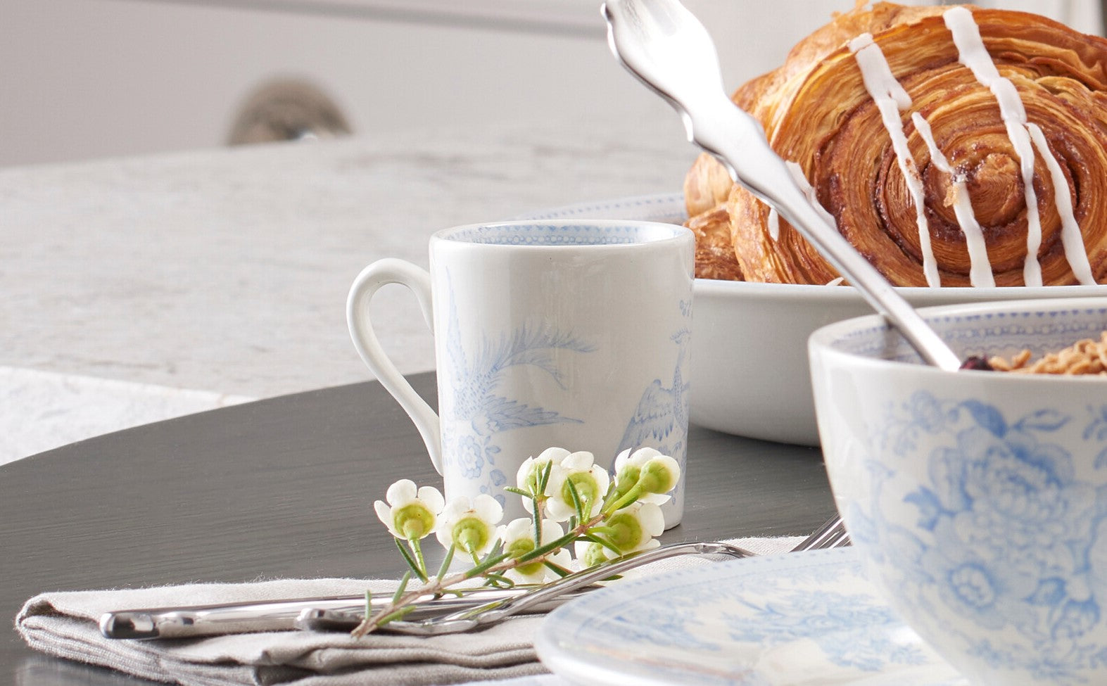 Burleigh Blue Asiatic Pheasants Mug 284ml