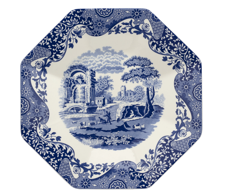 Spode Blue Italian 14 Inch Octagonal Platter