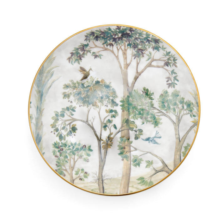 Kit kemp Gold 8oz Teacup & Saucer Tall Trees