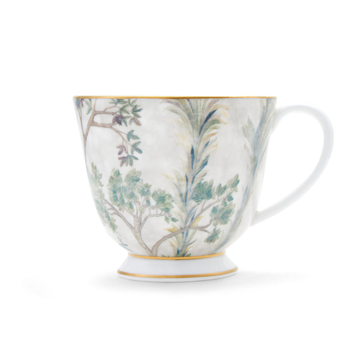 Kit kemp Gold 8oz Teacup & Saucer Tall Trees