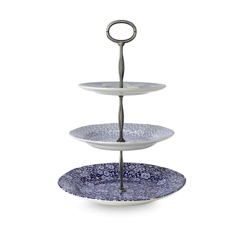 Burleigh Blue Asiatic Pheasant/Blue Calico/Felicity 3 Tier Cake Stand Gift Box