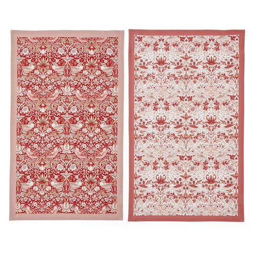 Morris & Co Strawberry Thief Set Of 2 Tea Towels