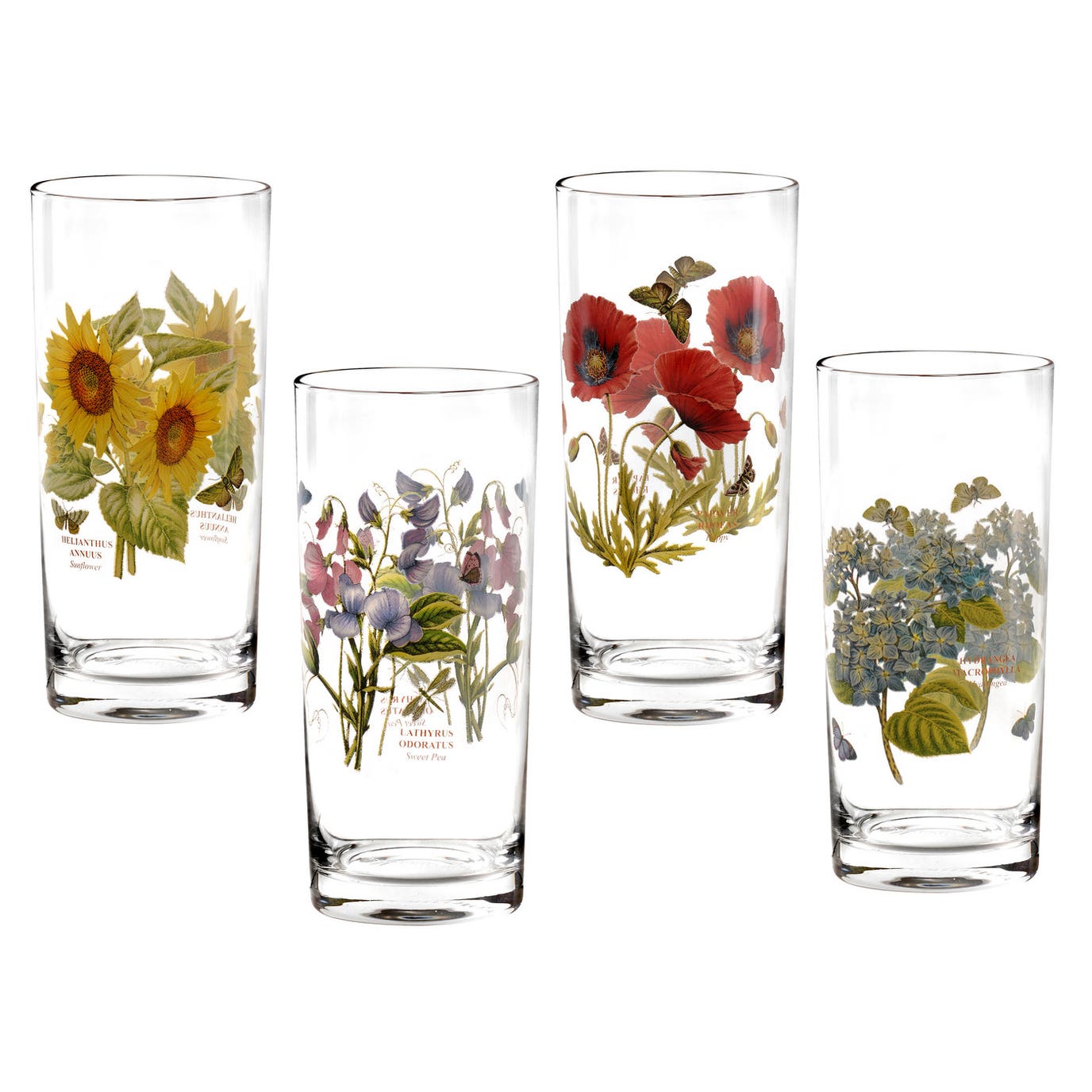 Botanic Garden High Ball Assorted Motifs S/4 0.42L Boxed Set