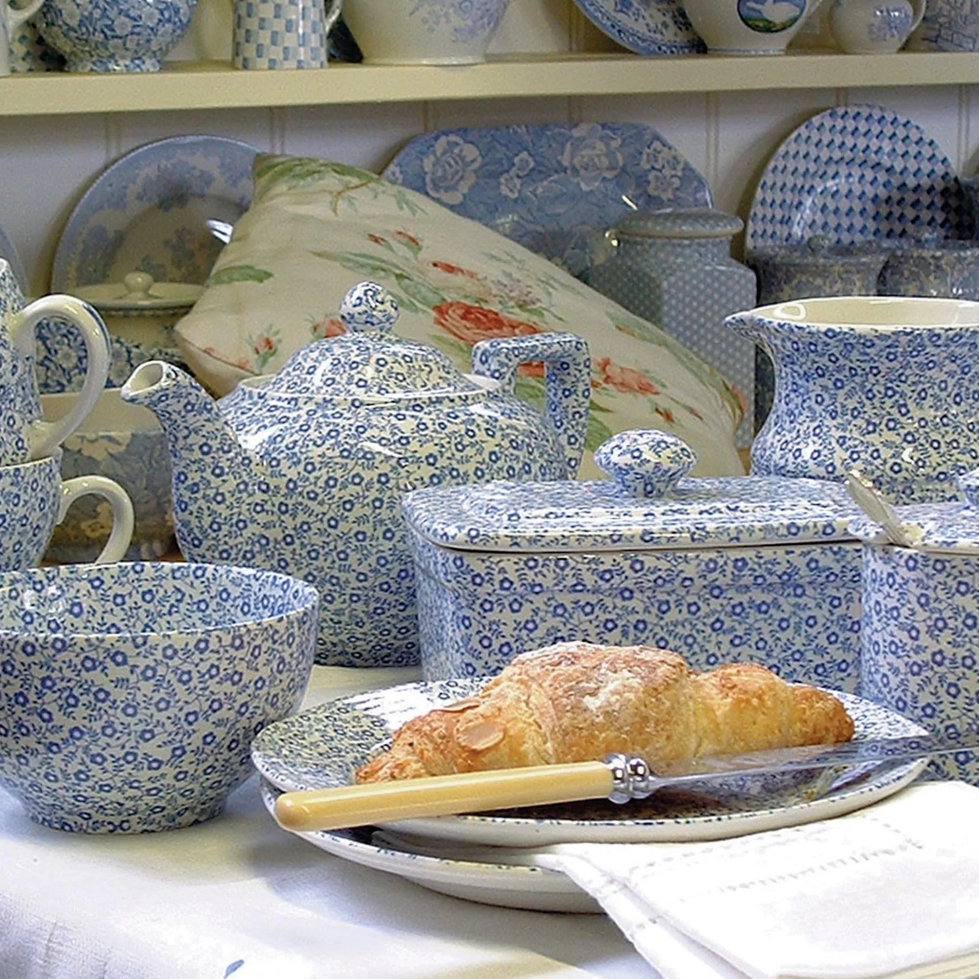 Burleigh Pale Blue Felicity Butter Dish 400g