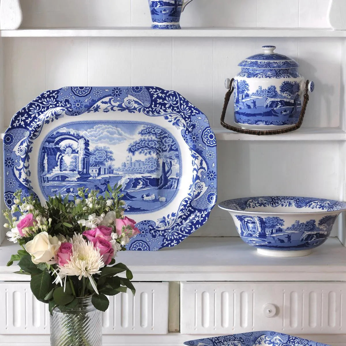 Spode Blue Italian 14 inch Oval Platter