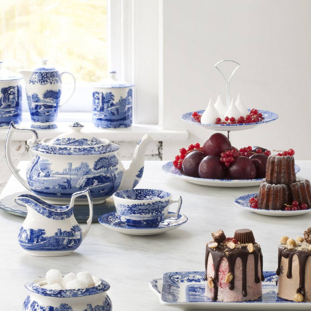 Spode Blue Italian Covered Canister Sugar