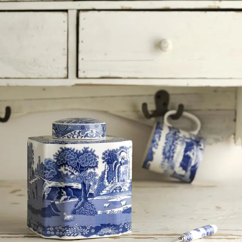 Spode Blue Italian Tea Caddy