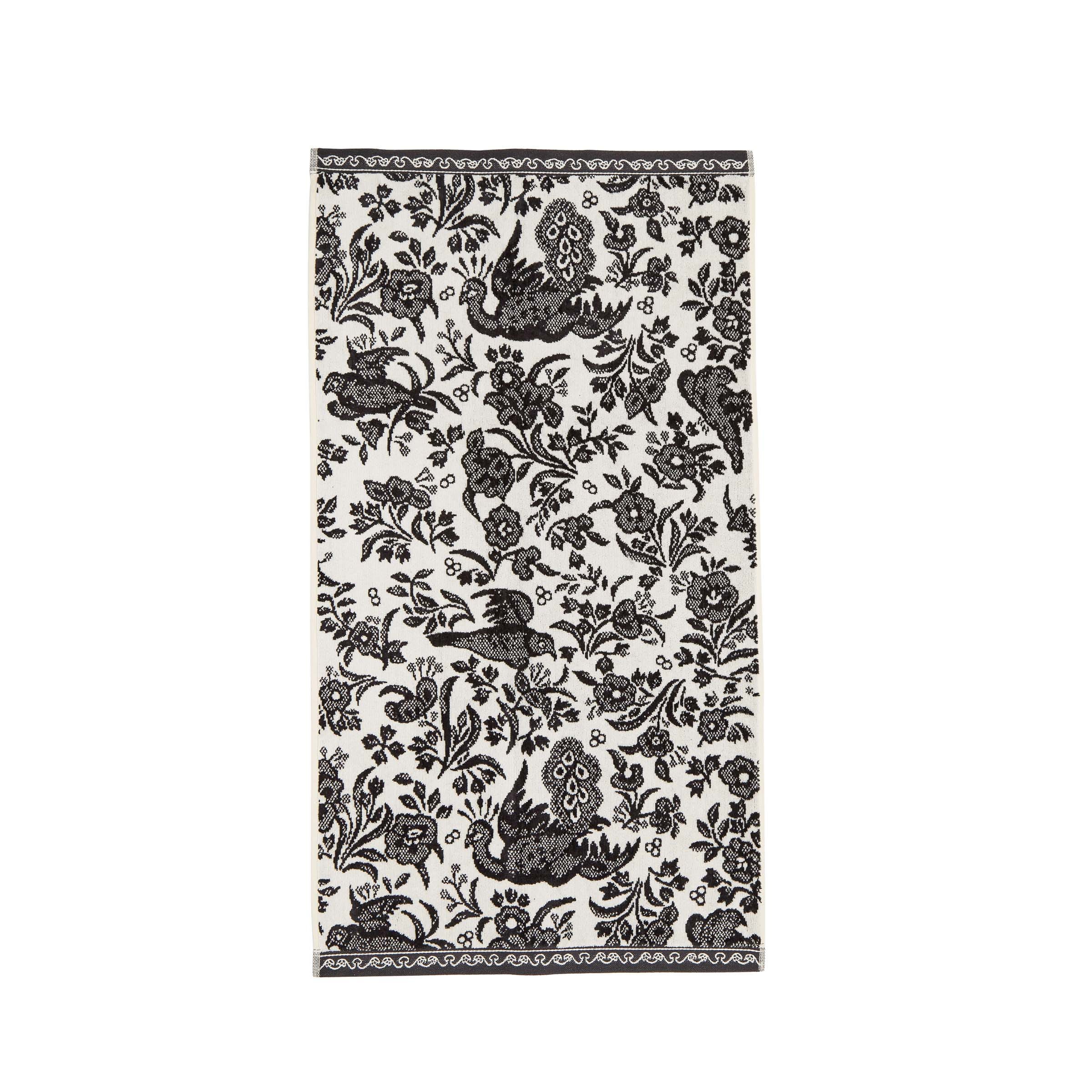 Burleigh x Bedeck of Belfast Regal Peacock Towels in Charcoal/White