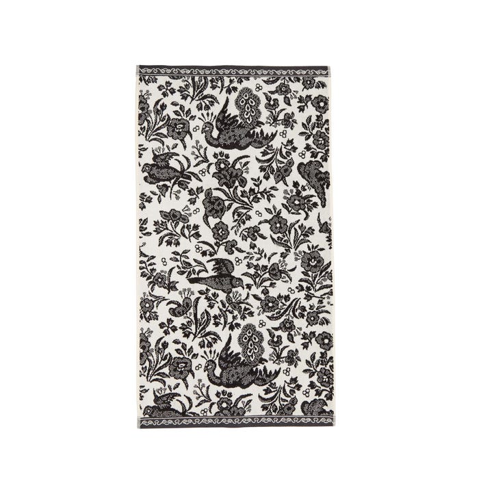 Burleigh x Bedeck of Belfast Regal Peacock Towels in Charcoal/White