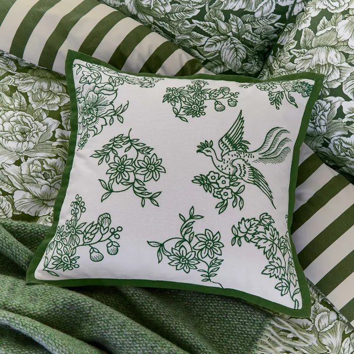 Hibiscus Lined Curtains Green