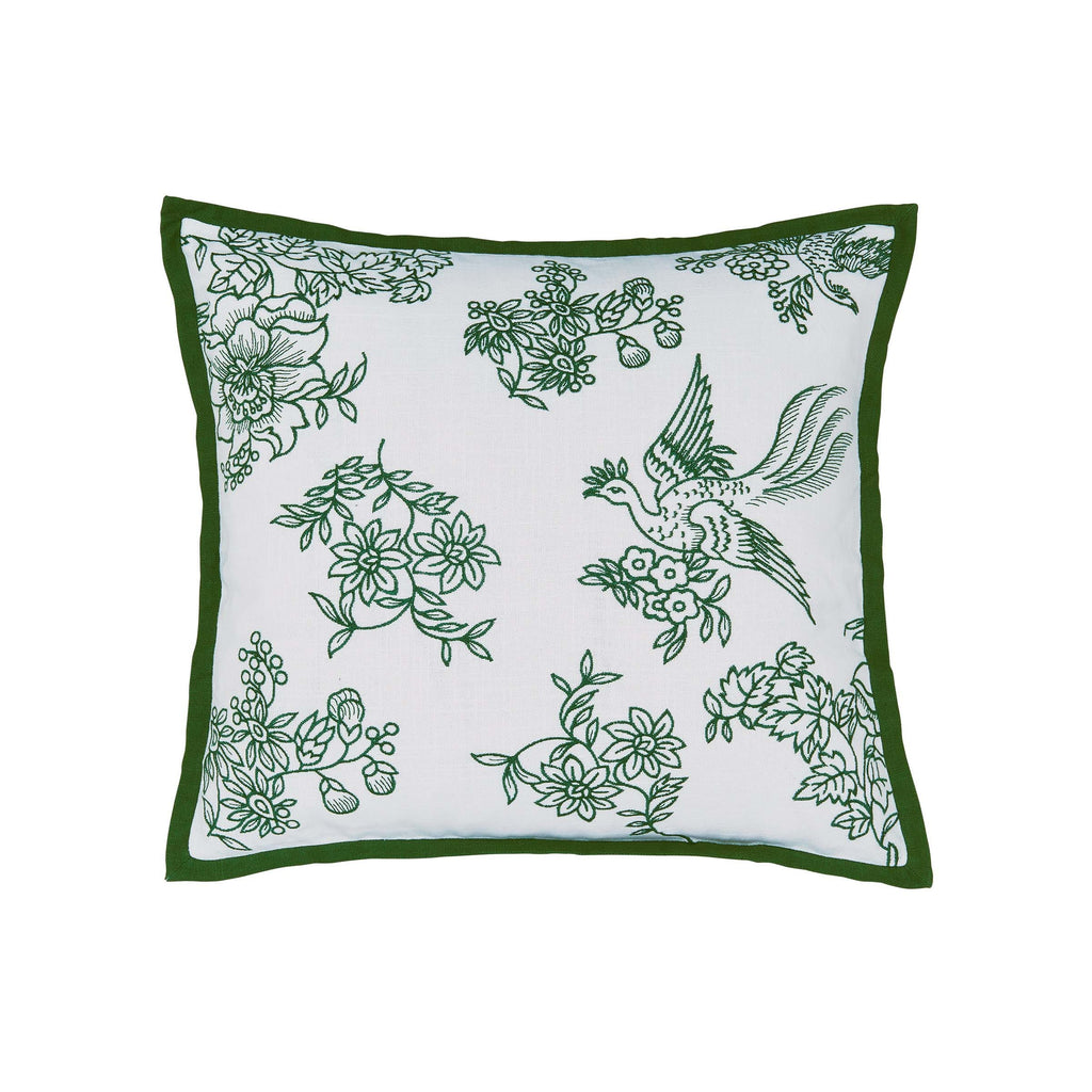 Burleigh x Bedeck of Belfast Hibiscus Cushion 50cm x 50cm, Green
