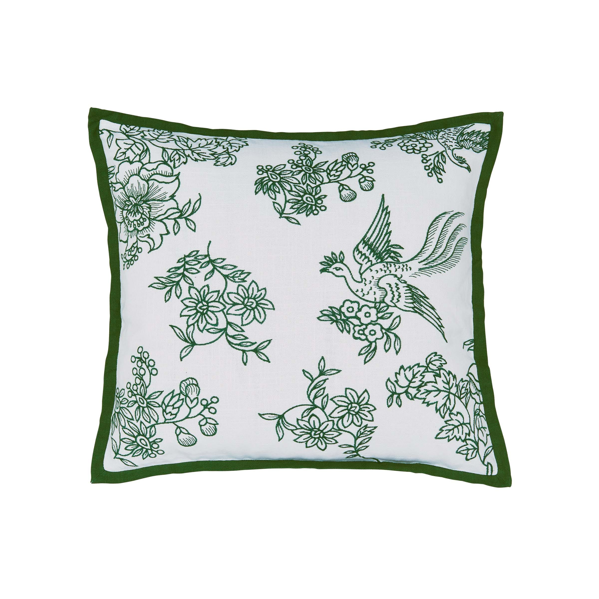 Burleigh x Bedeck of Belfast Hibiscus Cushion 50cm x 50cm, Green