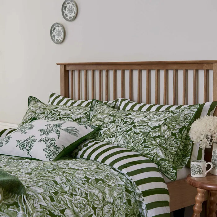 Burleigh x Bedeck of Belfast Hibiscus Bedding in Green