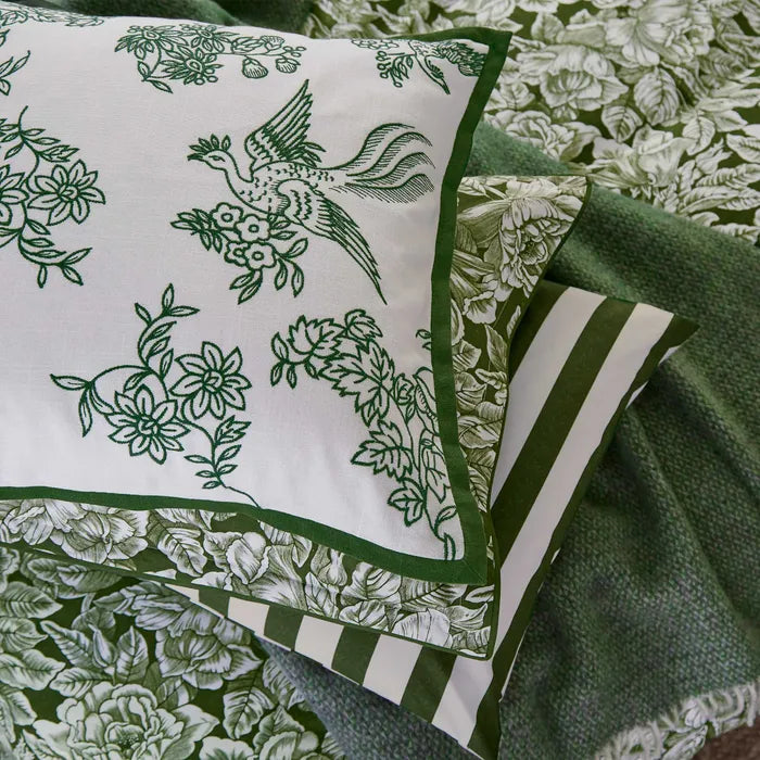 Hibiscus Lined Curtains Green