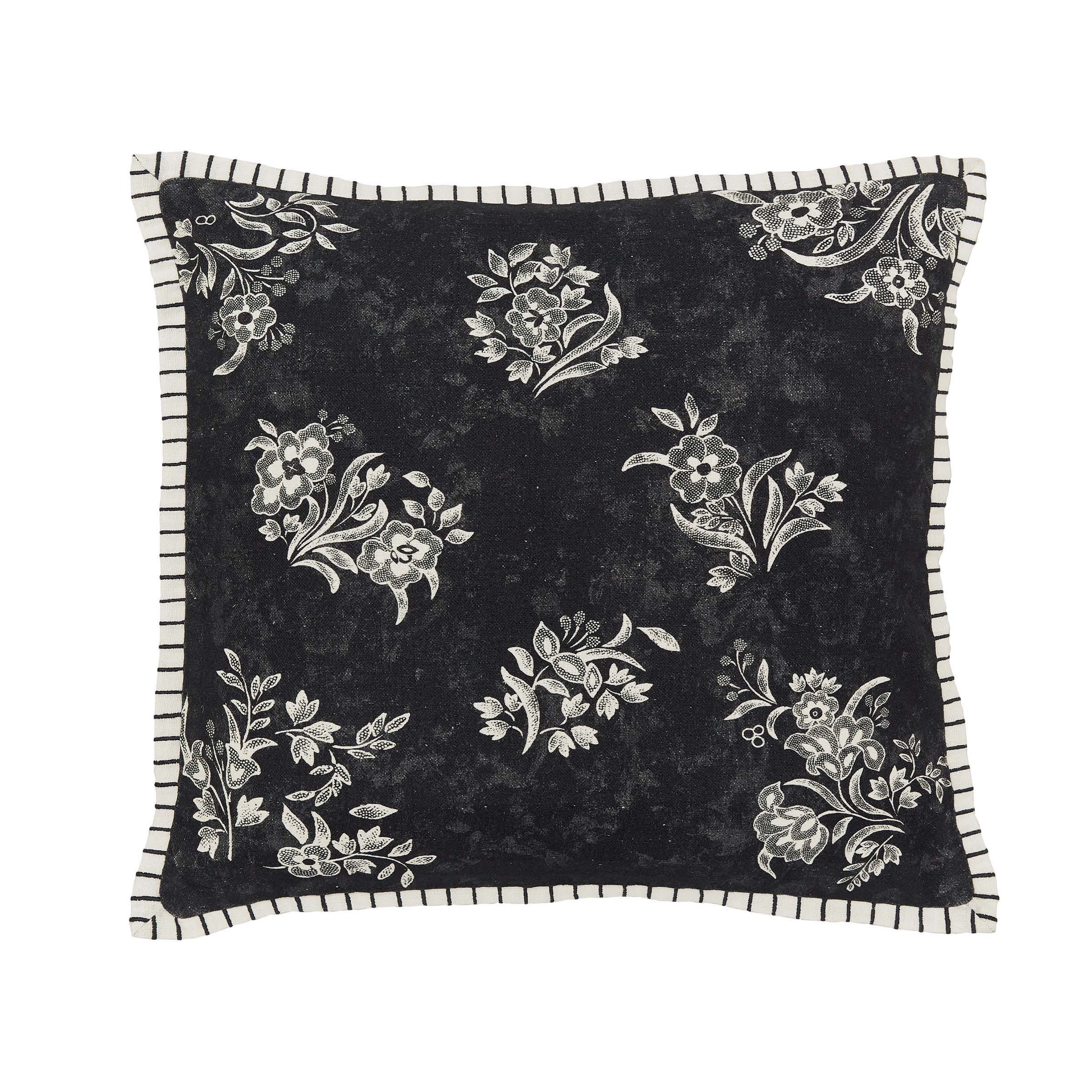 Burleigh x Bedeck of Belfast Regal Peacock Cushion 50cm x 50cm, Charcoal/White