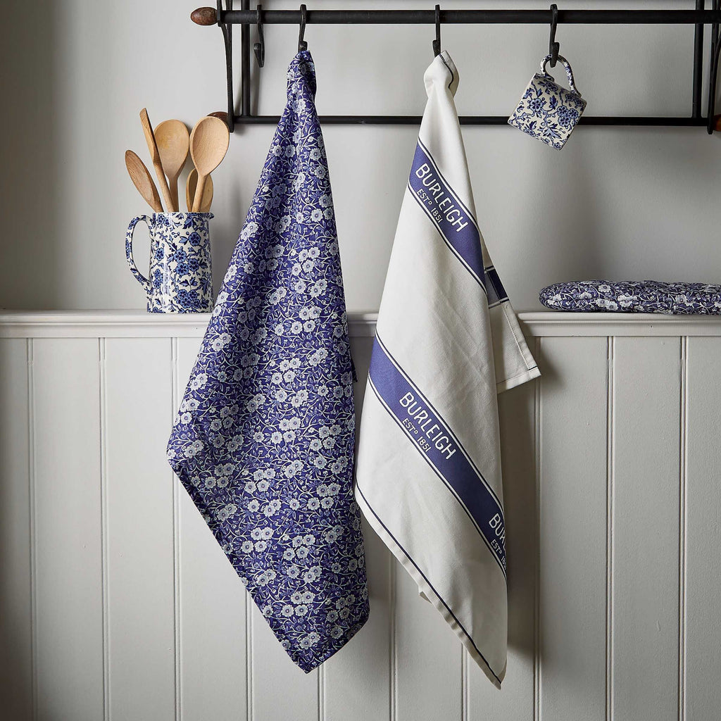 Burleigh x Bedeck of Belfast Calico Tea Towel, Blue (Pack of 2)