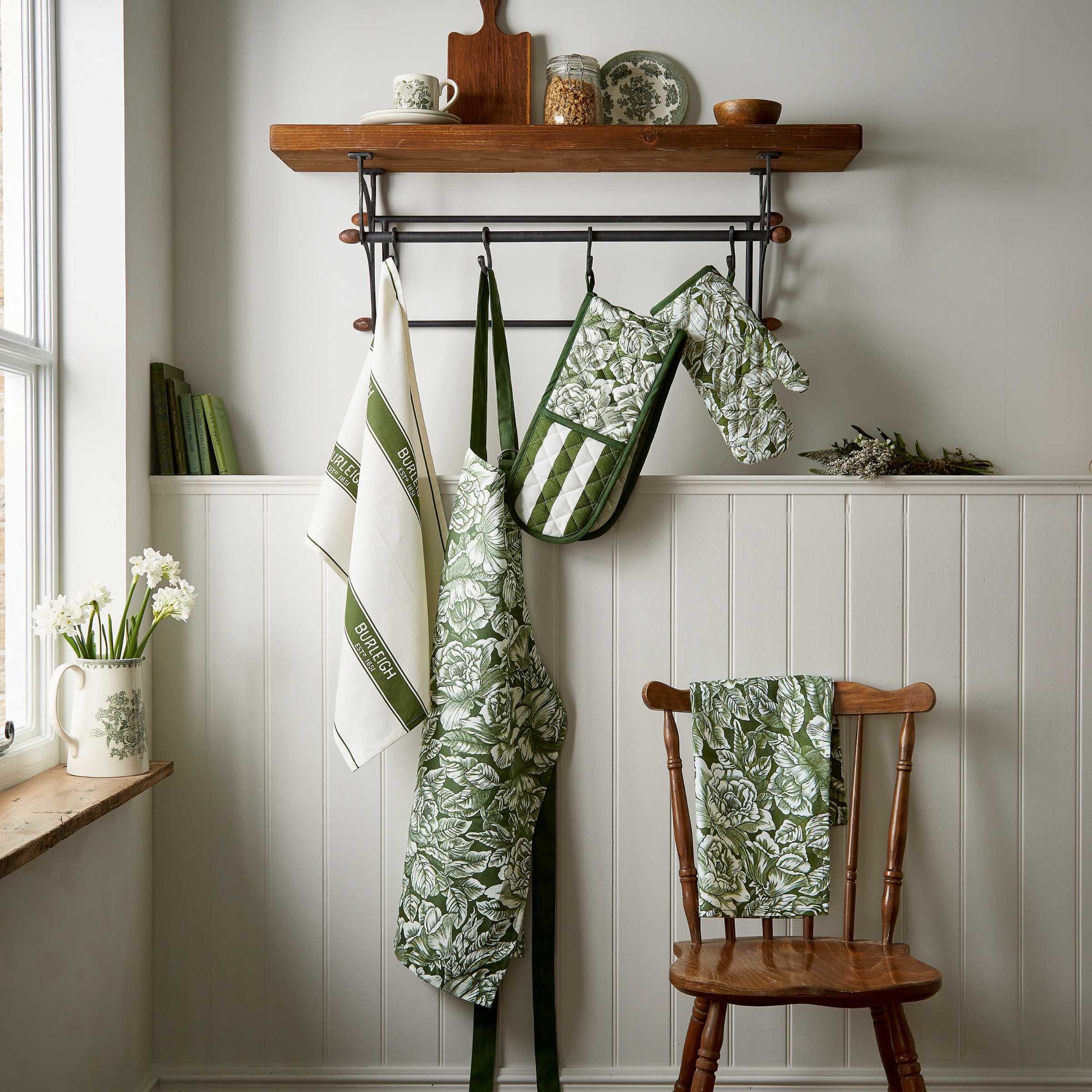 Burleigh x Bedeck of Belfast Hibiscus Double Oven Glove Green
