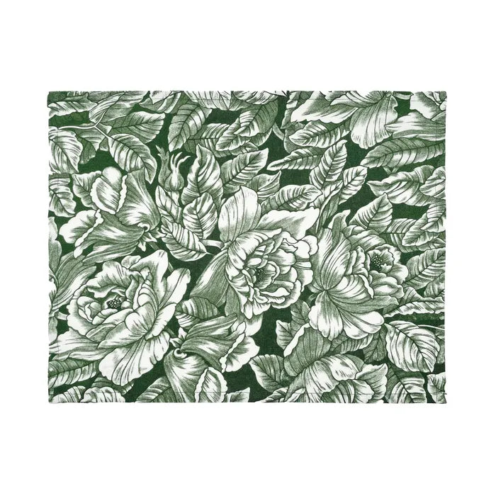 Burleigh x Bedeck of Belfast Hibiscus Table Runner, Green