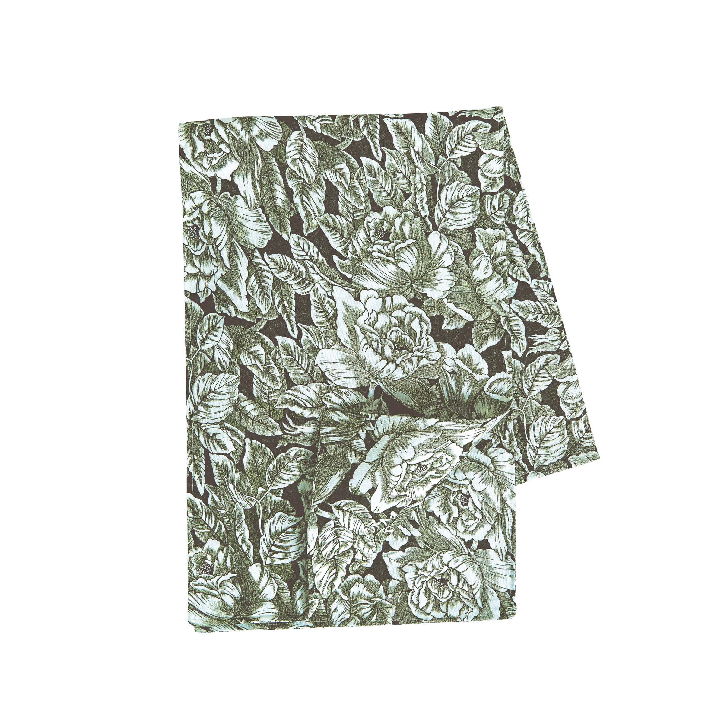 Burleigh x Bedeck of Belfast Hibiscus Table Runner, Green