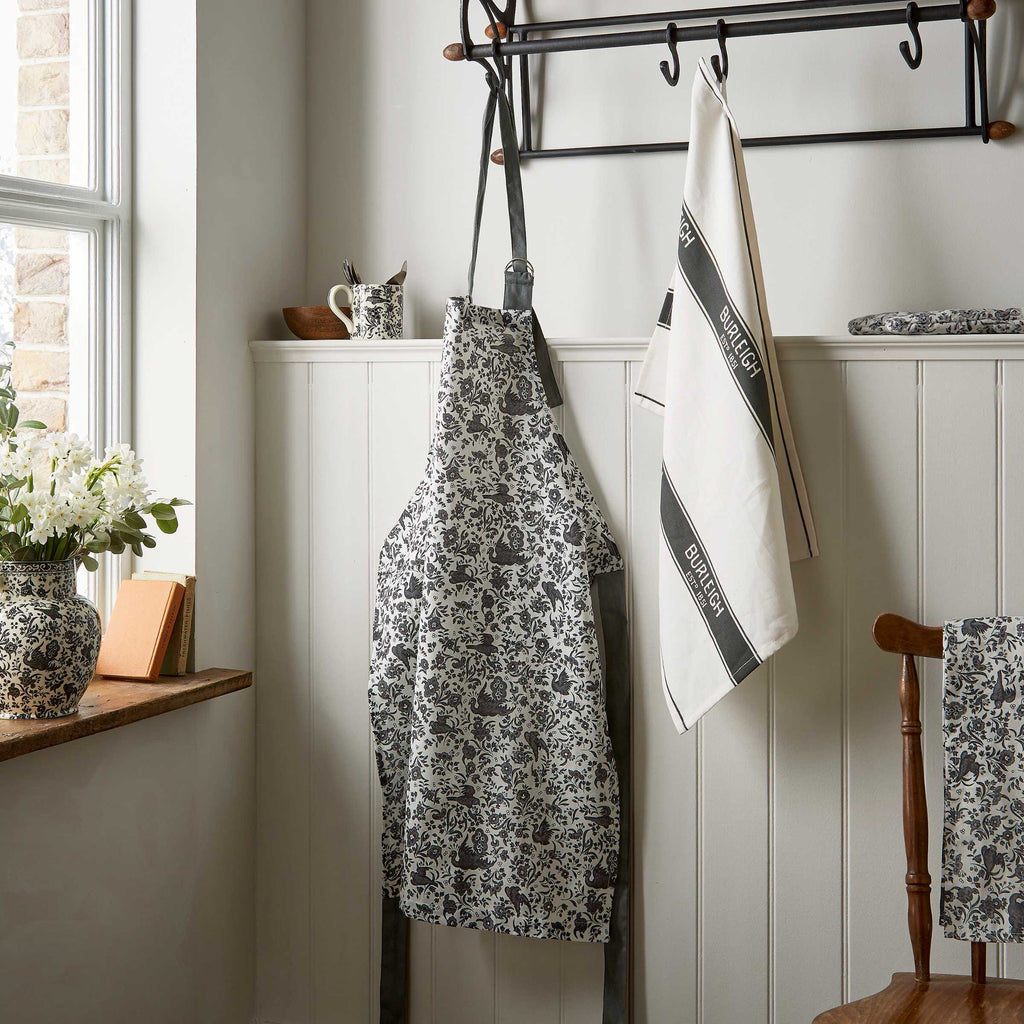 Burleigh x Bedeck of Belfast Regal Peacock Apron, Charcoal/White