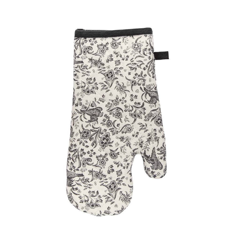 Burleigh x Bedeck of Belfast Regal Peacock Single Oven Glove, Charcoal/White