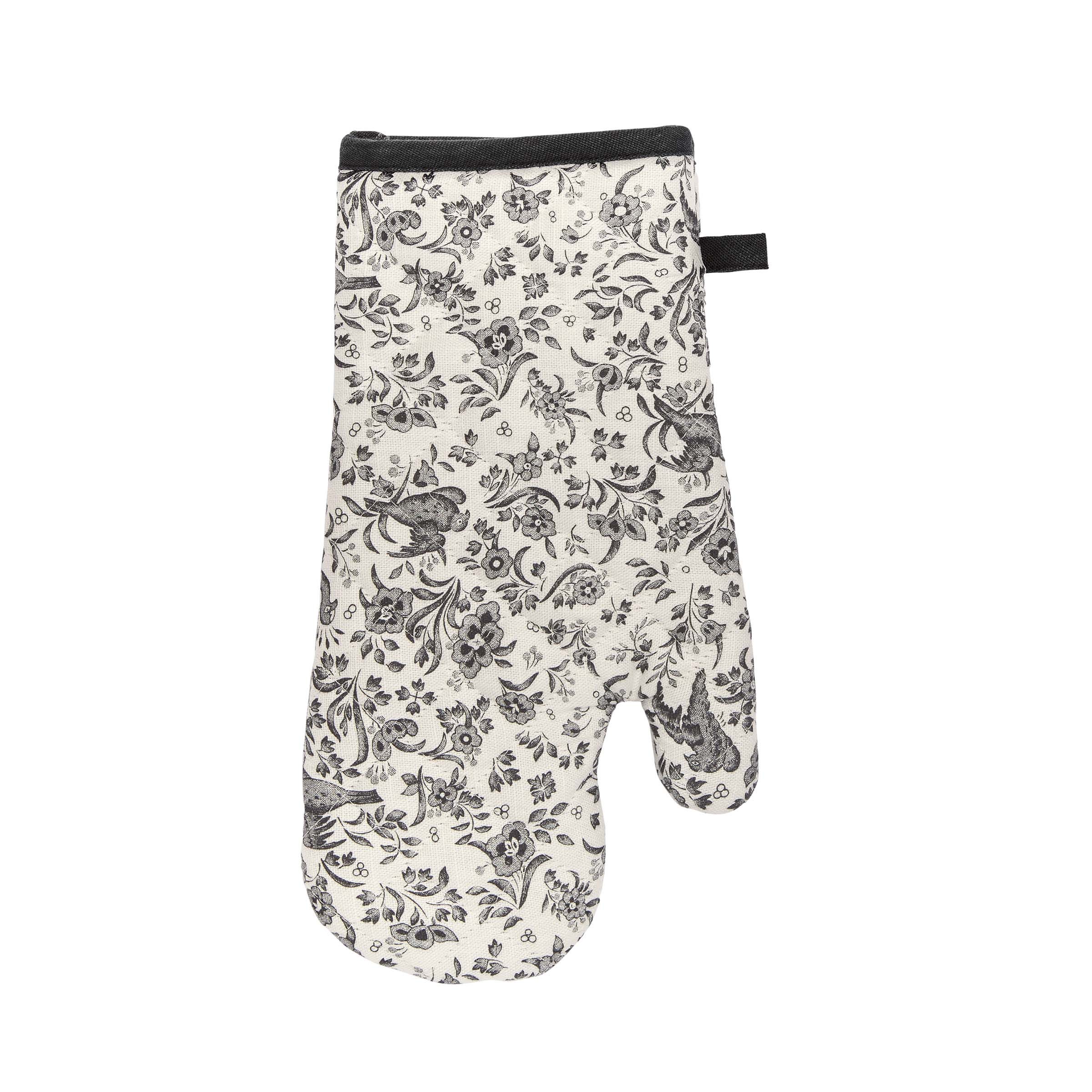 Burleigh x Bedeck of Belfast Regal Peacock Single Oven Glove, Charcoal/White