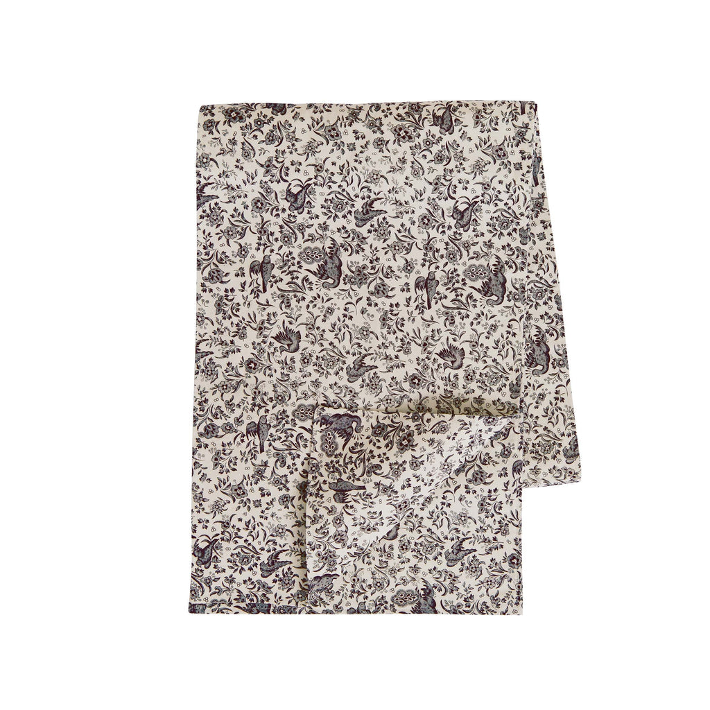 Regal Peacock Table Runner Charcoal / White
