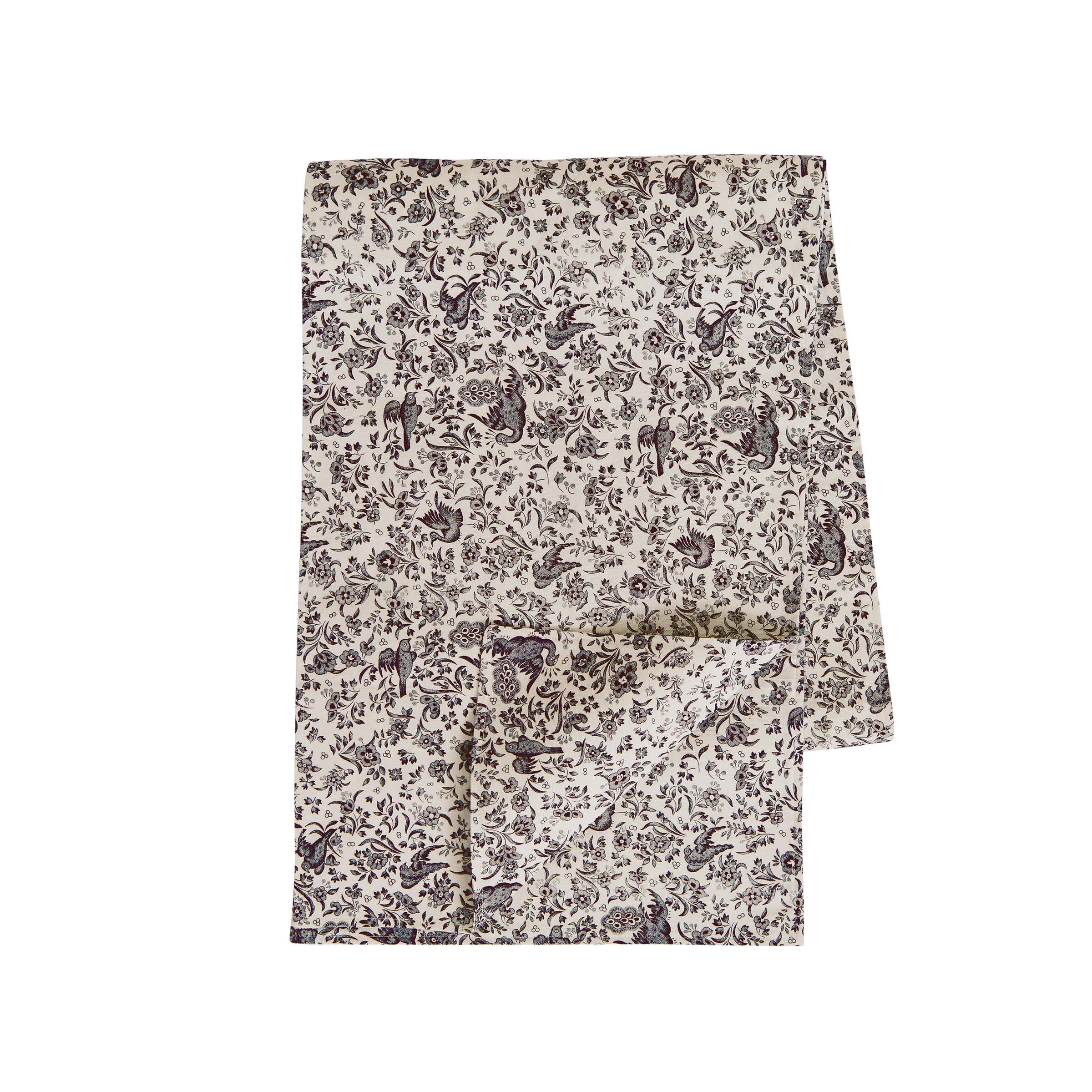 Regal Peacock Table Runner Charcoal / White