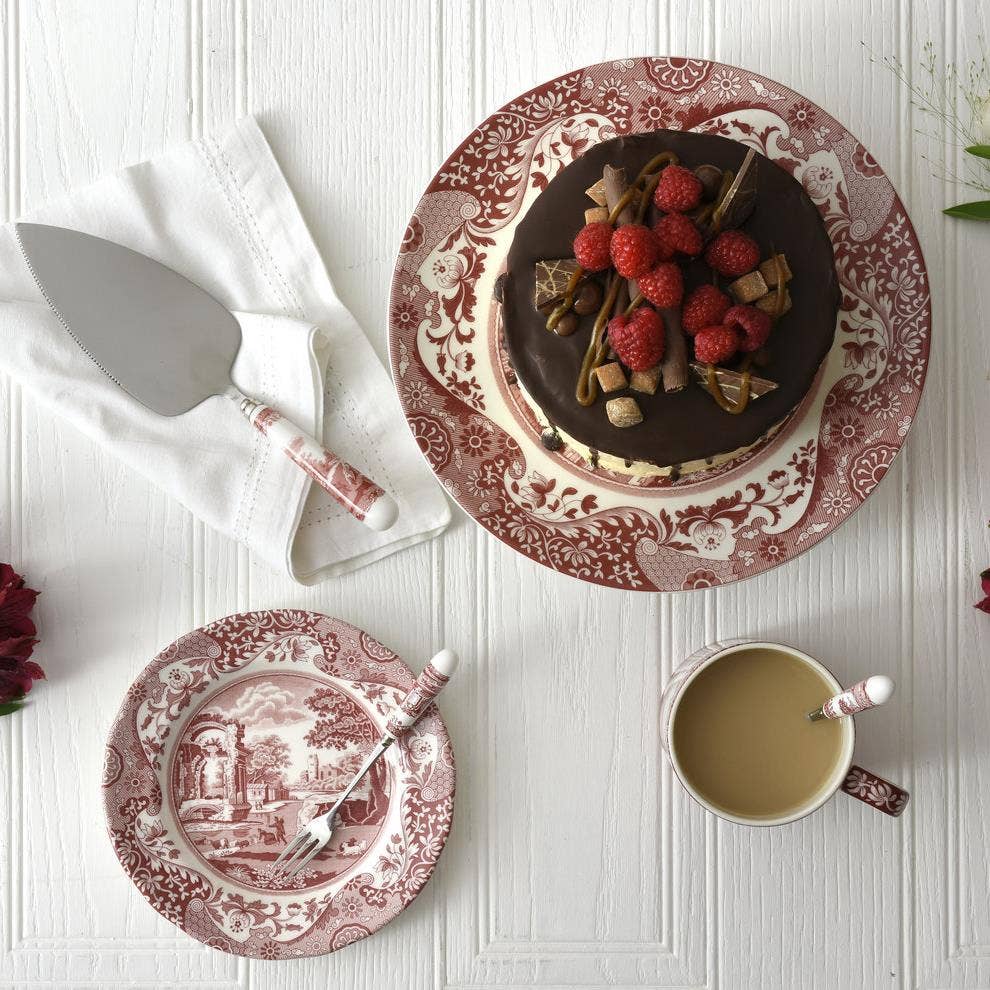 Spode Cranberry Italian Tea Cup and Saucer