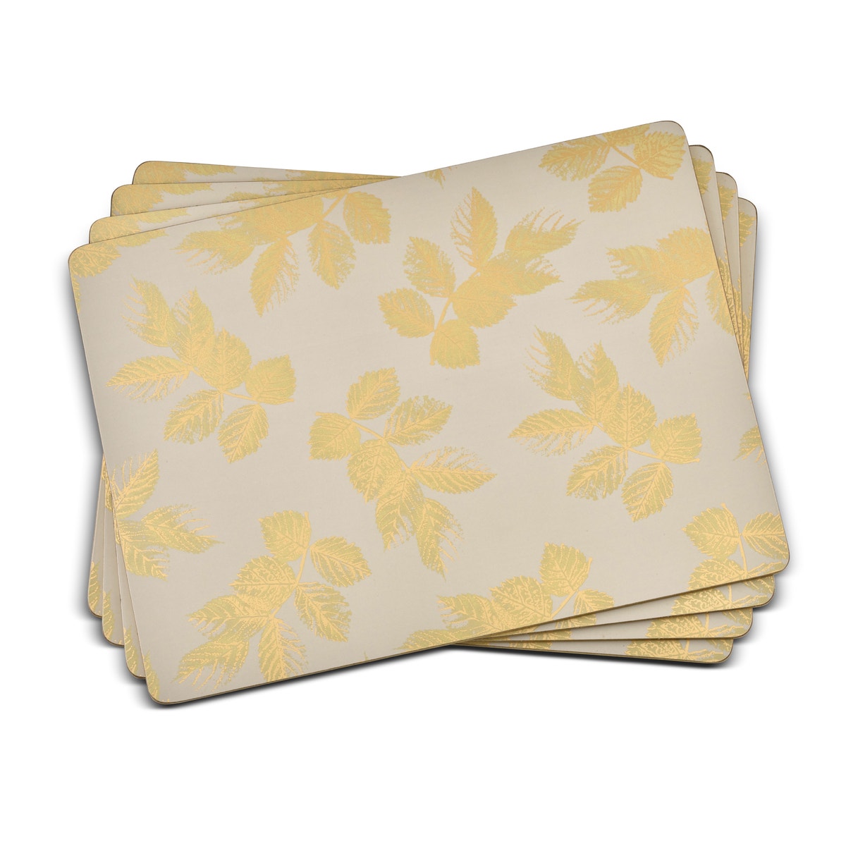 Etched Leaves Placemats S/4 - Light Grey (s) 30.5 x 23cm Boxed Set