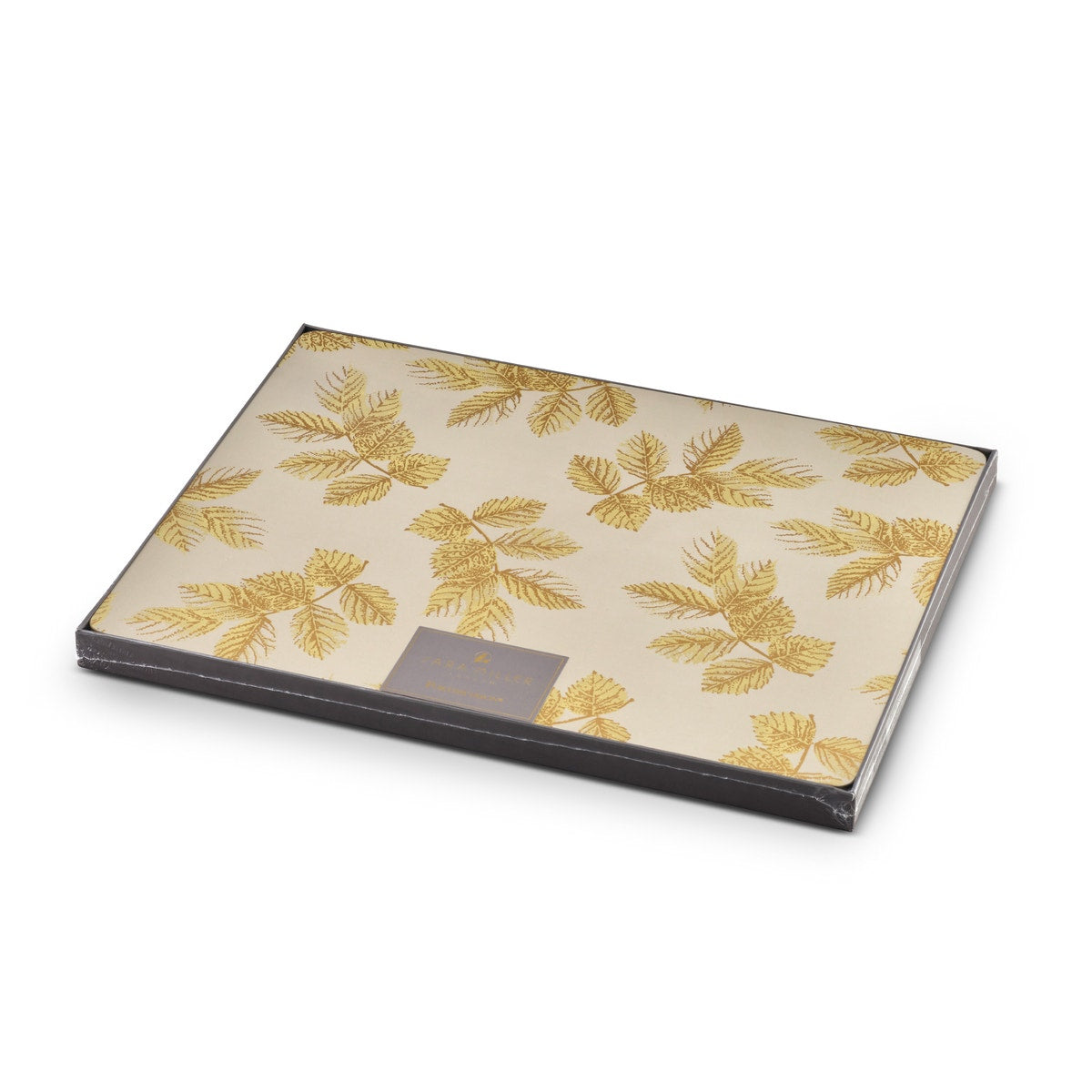 Etched Leaves Placemats S/4 - Light Grey (s) 30.5 x 23cm Boxed Set