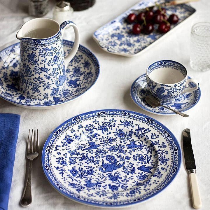 Burleigh Blue Regal Peacock Plate 22cm/9"