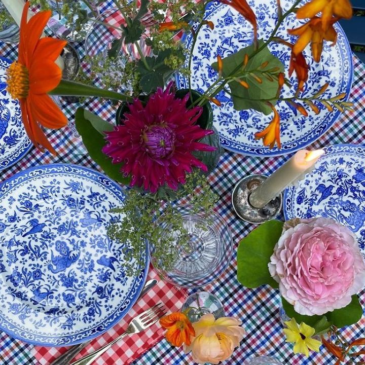 Burleigh Blue Regal Peacock Plate 22cm/9"