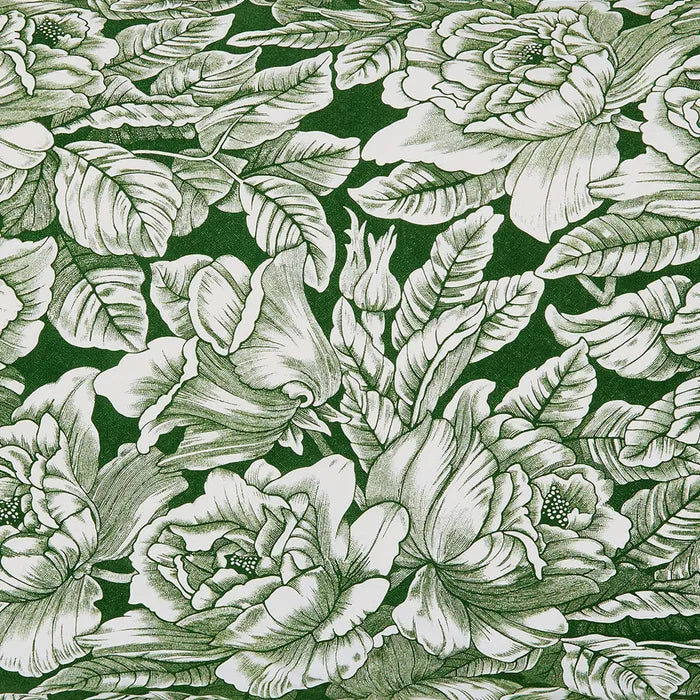 Hibiscus Lined Curtains Green