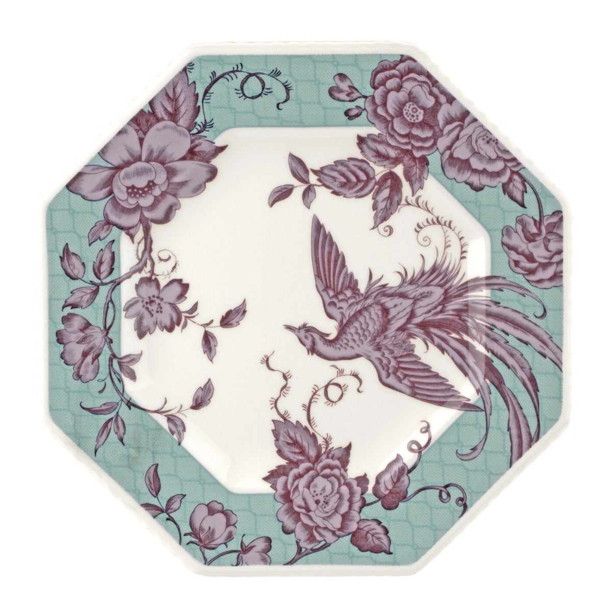 Seconds Spode Kingsley Single 24cm Octagonal Plate - Teal
