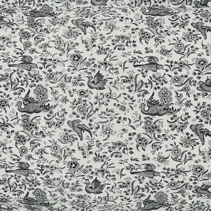 Burleigh x Bedeck of Belfast Regal Peacock Lined Curtains in Charcoal/White