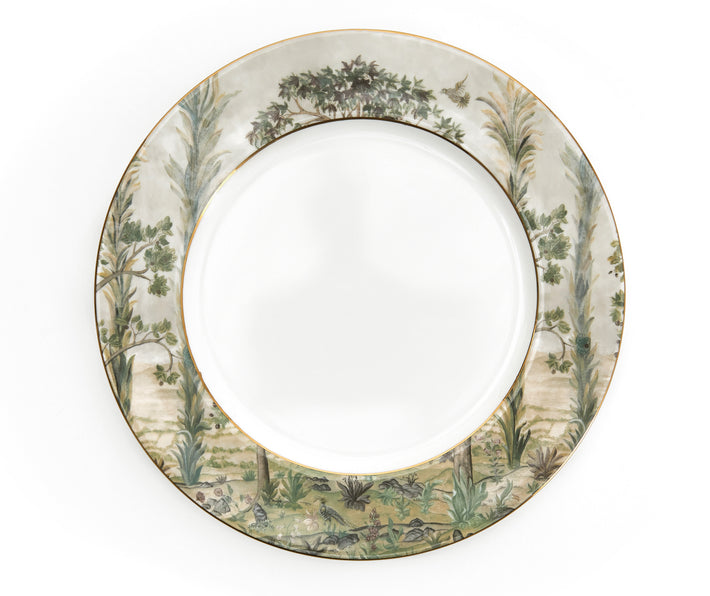 Kit kemp Gold 11" Rim Rnd Plate Tall Trees
