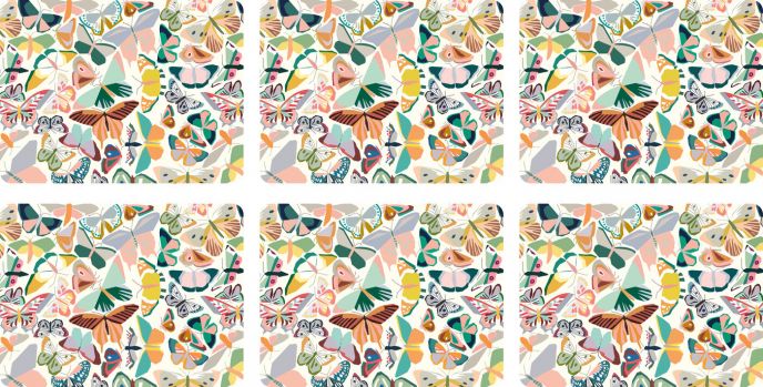 Papillon Set of 6 Placemats