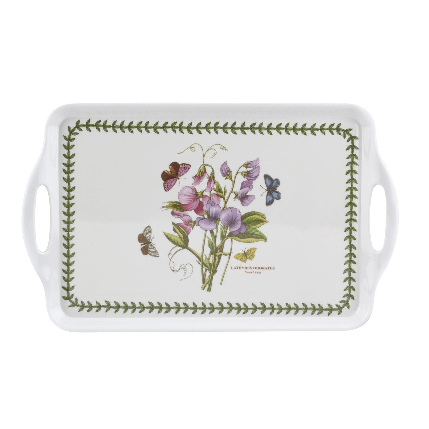 Botanic Garden Handled Tray - Sweet Pea 38.5 x 23.4cm Muliples of 6