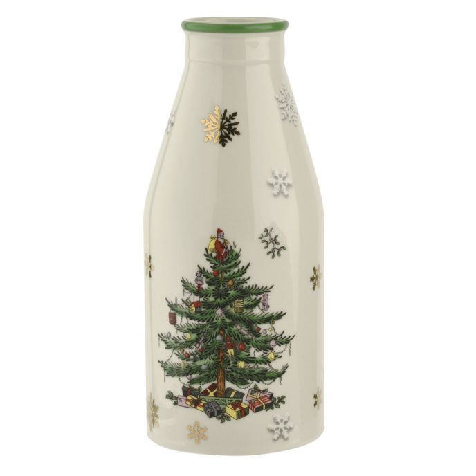 Christmas Tree Santa Plate & Milk Bottle Set